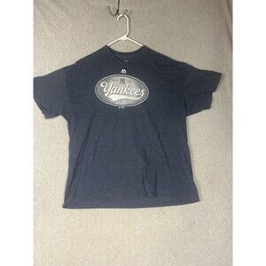 Vintage New York Yankees Shirt Adult Size XXL Blue Short Sleeve MLB Baseball